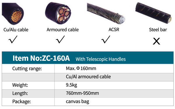 مشخصات کابل بر جغجغه ای ZC-160A زوپر