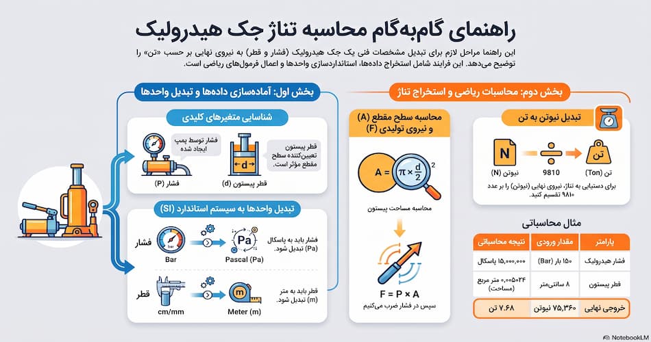 روش محاسبه تناژ و قدرت جک هیدرولیک روش محاسبه تناژ و قدرت جک هیدرولیک