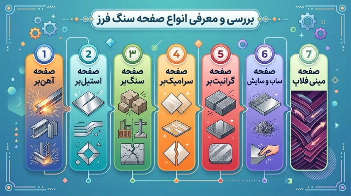 معرفی انواع صفحه سنگ فرز + کاربرد و ویژگی ها بررسی و معرفی انواع صفحه سنگ فرز