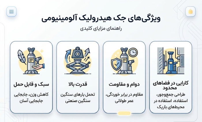 ویژگیهای جک هیدرولیک آلومینیومی